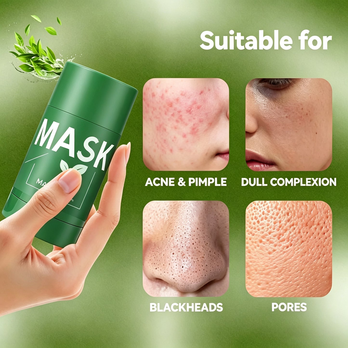 Cougex™ Green Tea Deep Cleanse Mask Stick – Pore Refining & Oil Control Clay Mask by Cougex