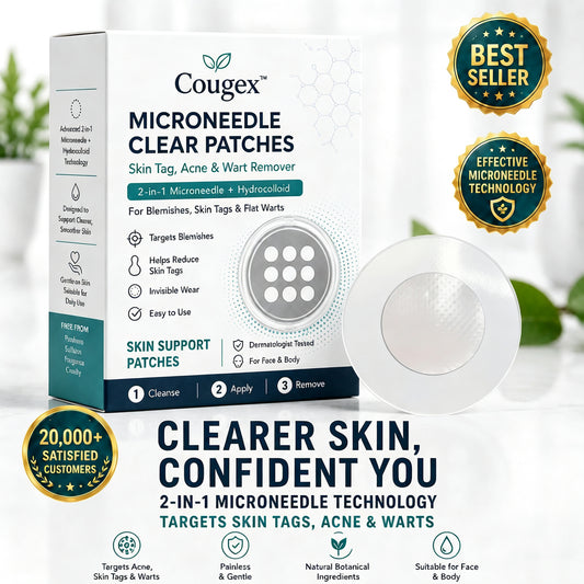 Cougex™ 2-in-1 Microneedle & Hydrocolloid Botanic Skin Tag Removal Patch